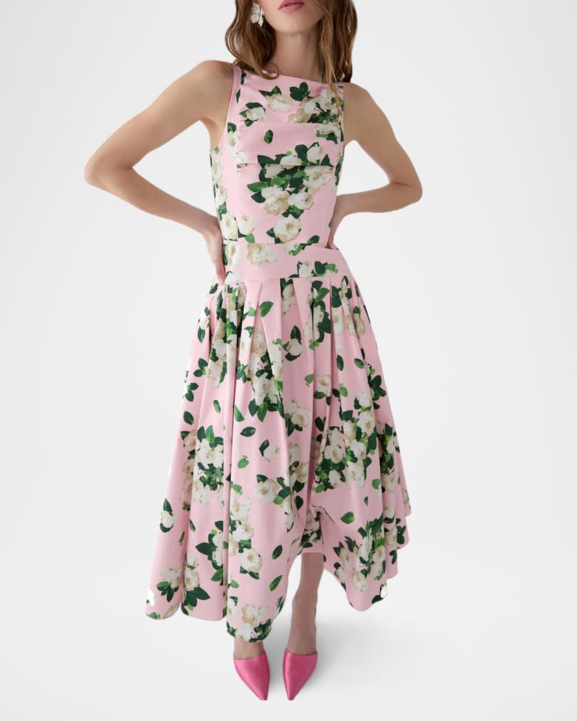 boat neck drop waist mini dress LaPointe Dropwaist Midi Dress main image 0