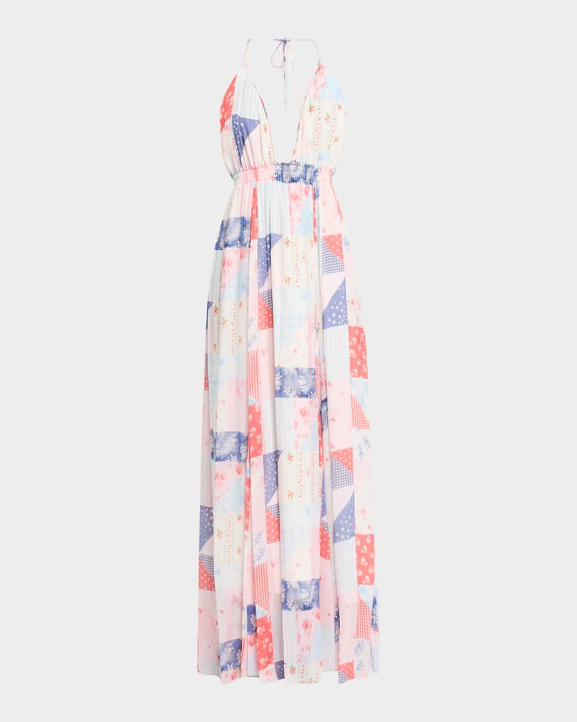 LoveShackFancy Fancy Patchwork Chiffon Maxi Dress | Neiman Marcus