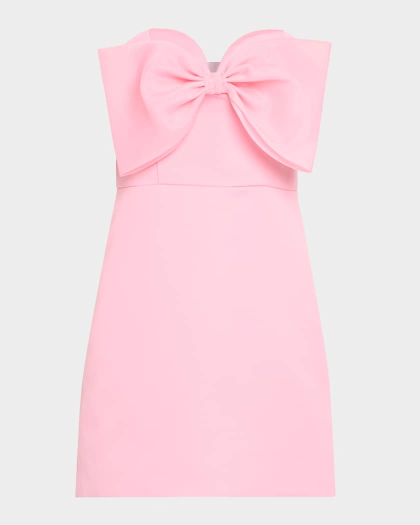 pink strapless mini dress with bow Lollipop Strapless Bow Bust Mini Dress Pink Sorbet
