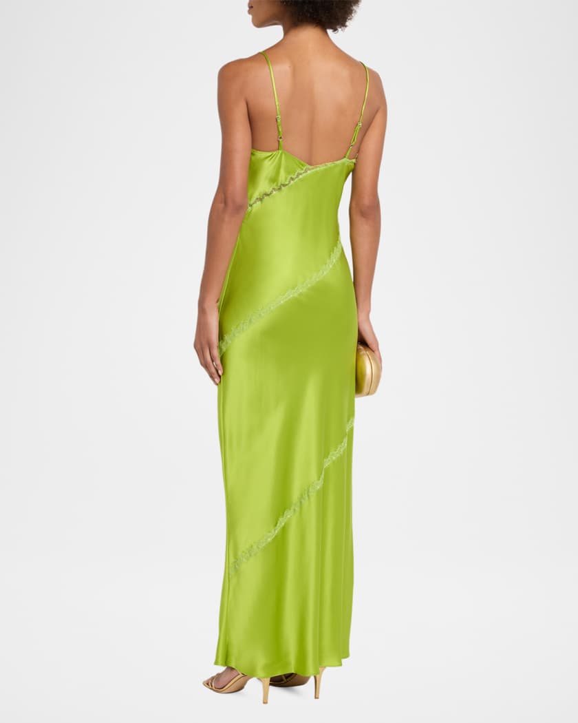 Sablyn Cece Lace Inset Satin Maxi Dress | Neiman Marcus