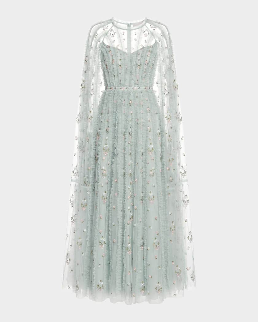 tulle embroidered party dress Embroidery Tulle Tea Party Dresses for Woman Short Prom Dress YW231062 –  yewendress main image 1