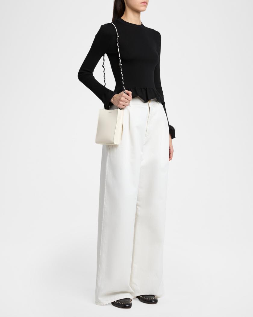 Jil Sander Tangle Small Leather Crossbody Bag | Neiman Marcus