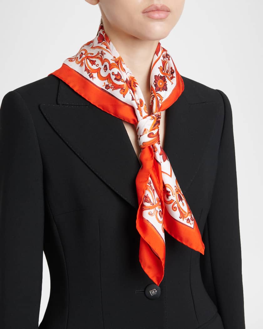 Dolce&Gabbana Floral Silk Twill Scarf | Neiman Marcus