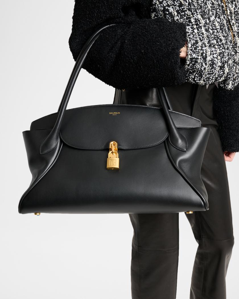 Balmain Pulse Medium Leather Top Handle Bag | Neiman Marcus