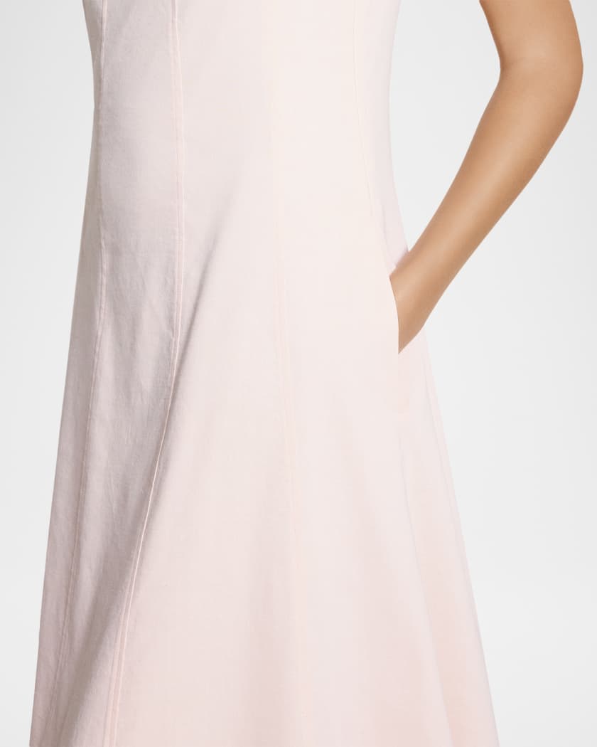 knee length dresses for ladies Verlaine White Linen Blend Maxi Dress