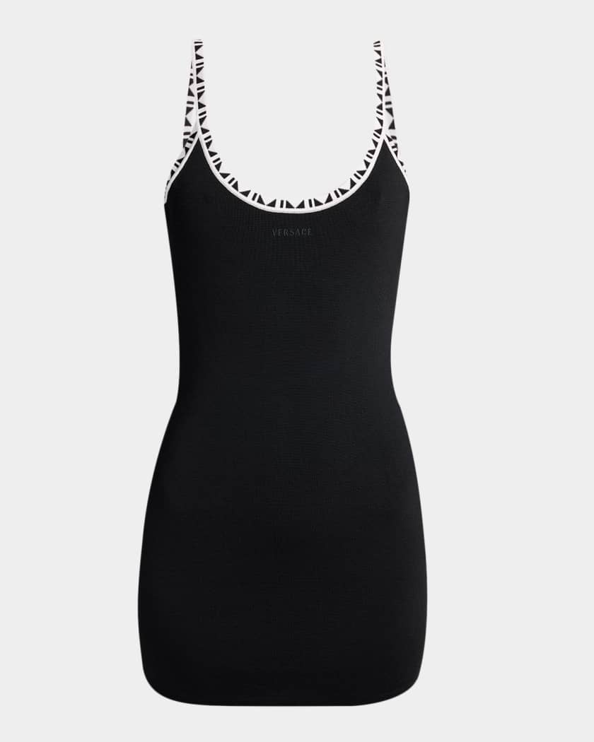 Versace Knit Open-Back Mini Dress | Neiman Marcus