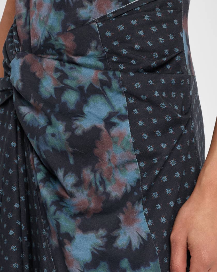 3.1 Phillip Lim Desert Flower Asymmetric Twill Midi Dress | Neiman