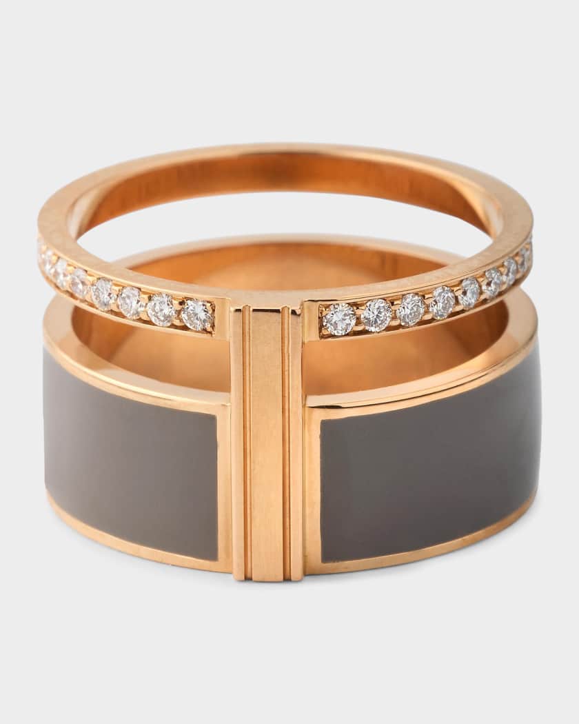 Repossi Berbere 18K Pink Gold Diamond Double-Band Ring | Neiman Marcus
