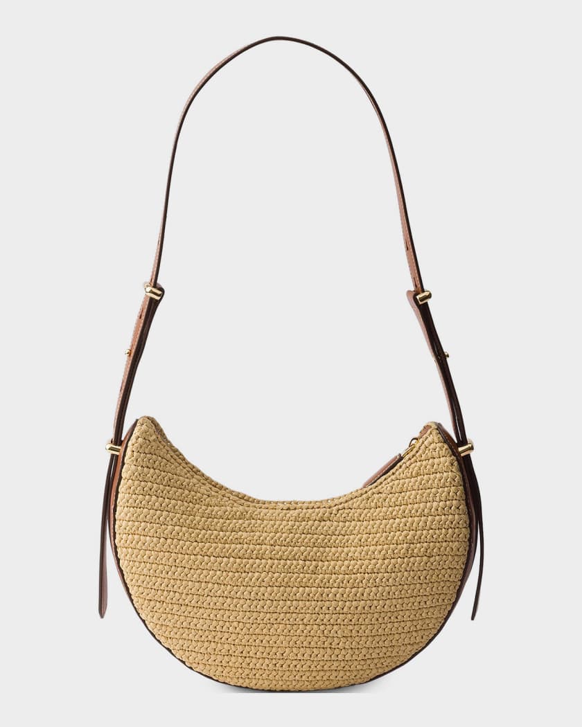 Prada Prada Arqu Small Crochet and Leather Bag | Neiman Marcus