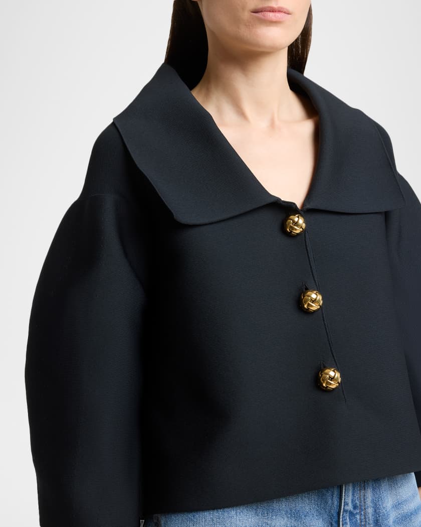 Givenchy Cocoon Button-Down Crop Jacket | Neiman Marcus