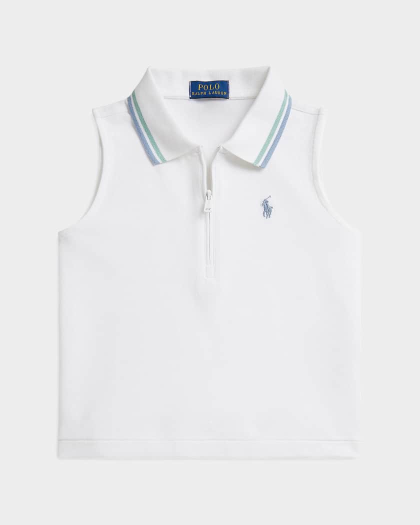 Ralph Lauren Girl's Stretch-Cotton Sleeveless Polo, Size 2-6X