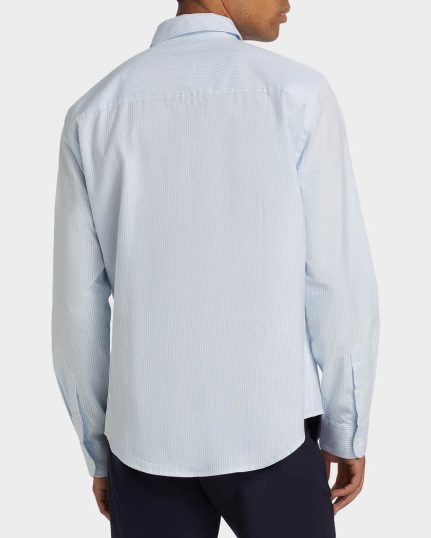 Ami Paris Men's Classic Striped Wool Oxford Shirt | Neiman Marcus