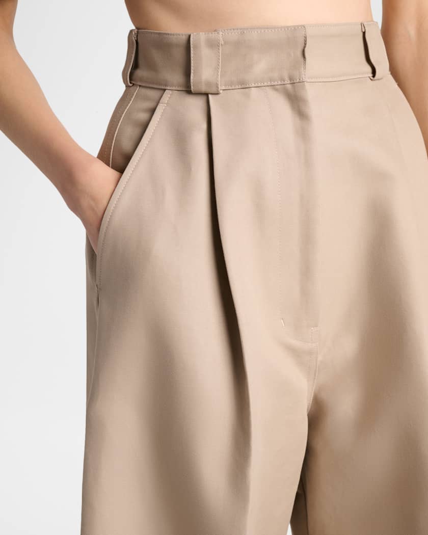 パンツ BALENCIAGA 3D Tuck Croped Pleats Slacks Balenciaga High-Rise Pleated Wide-Leg Pants | Neiman Marcus