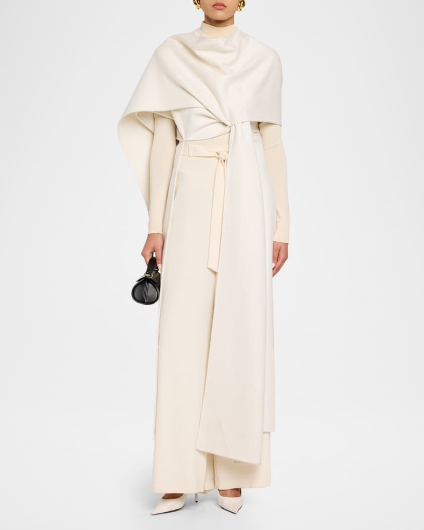 ジャケット・アウター BALENCIAGA Scarf Embellished Long Coat Balenciaga Cashmere Scarf Coat | Neiman Marcus