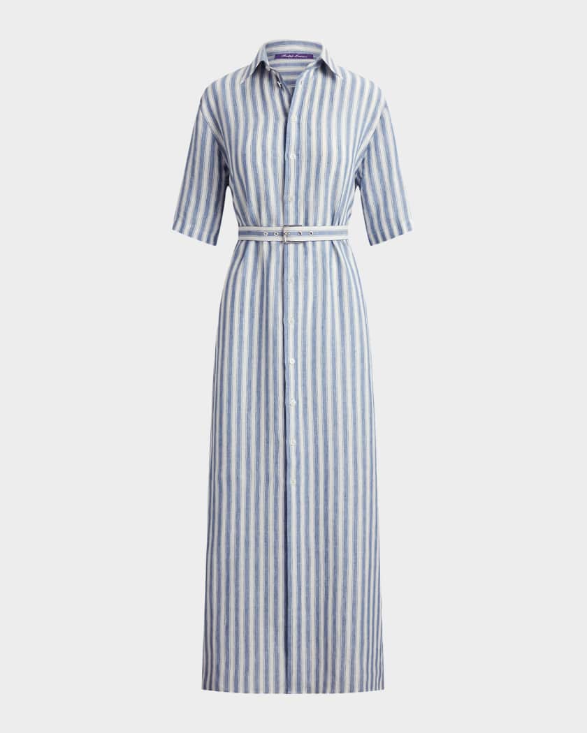Ralph Lauren Collection Alternating Lines Umbrella Linen Dress | Neiman  Marcus