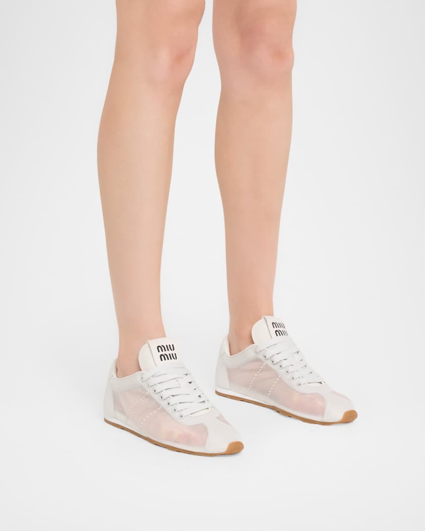 Miu Miu Mesh Retro Runner Sneakers | Neiman Marcus