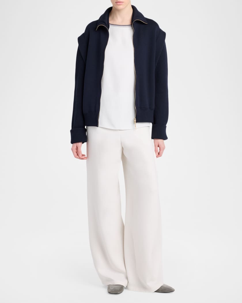 Giorgio Armani Stretch Silk Short-Sleeve Top | Neiman Marcus