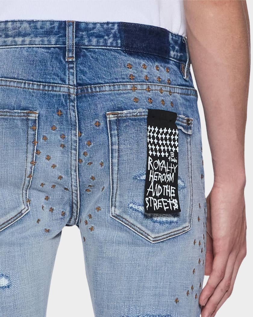 Ksubi Men's D-Van Winkle Distressed Skinny Jeans | Neiman Marcus