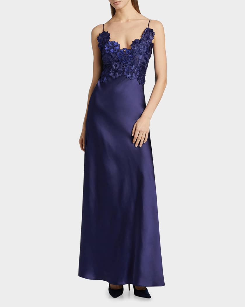 knee length dresses for ladies Embroidered Floral Applique Dress – Cynthia Rowley main image 1