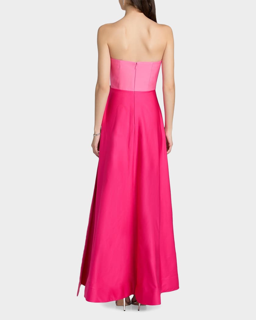 As It May Women's Sweetheart Two-Tone Strapless Gown - Poppy Pink Flamingo - Size XL