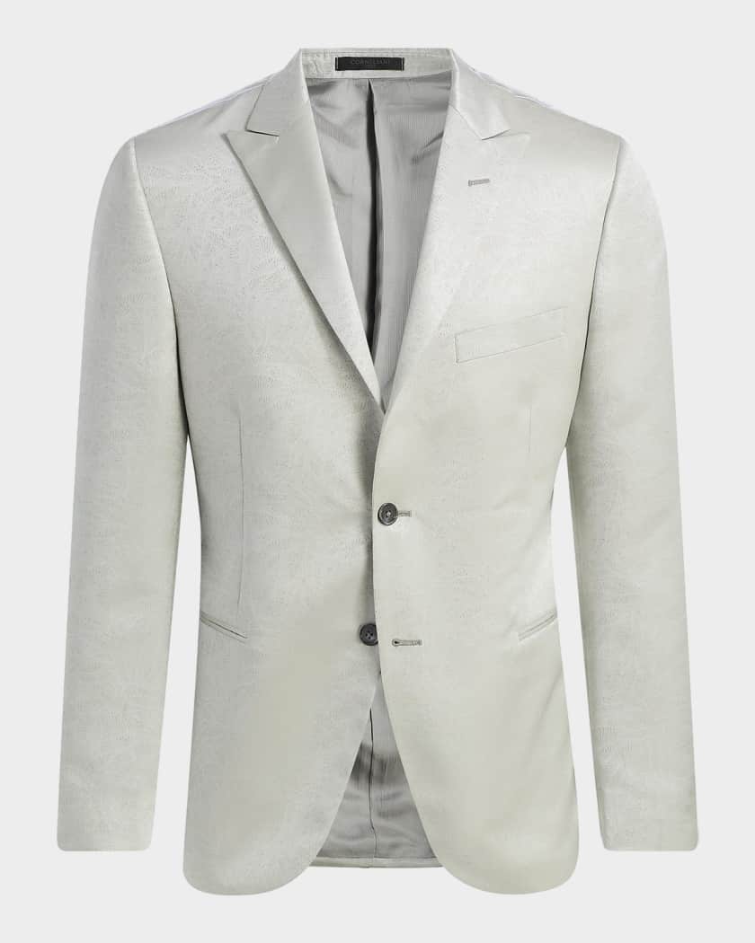 美品 CORNELIANI ID テーラードジャケット リネン シルク混 Corneliani Men's Floral Jacquard Evening Jacket | Neiman Marcus