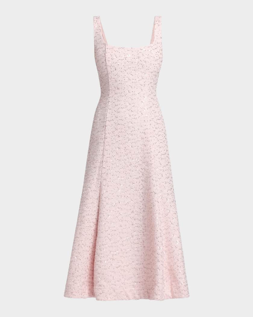 Cynthia Rowley Meadow Embellished Tweed Midi-Dress | Neiman Marcus