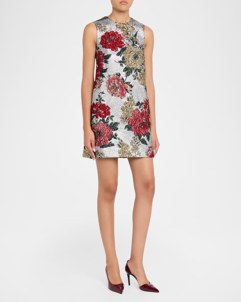 Dolce&Gabbana Women's Floral Matelass Jacquard Minidress - Jacquard - Size 4