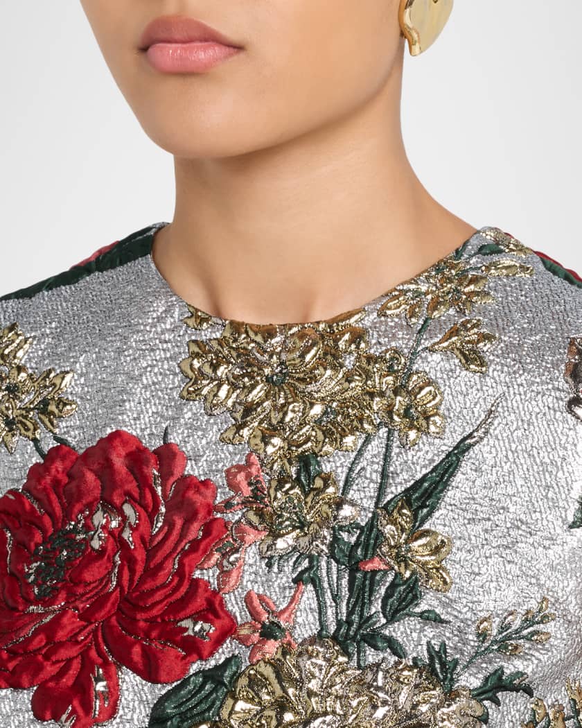 Dolce&Gabbana Floral Matelassé Jacquard Minidress | Neiman Marcus