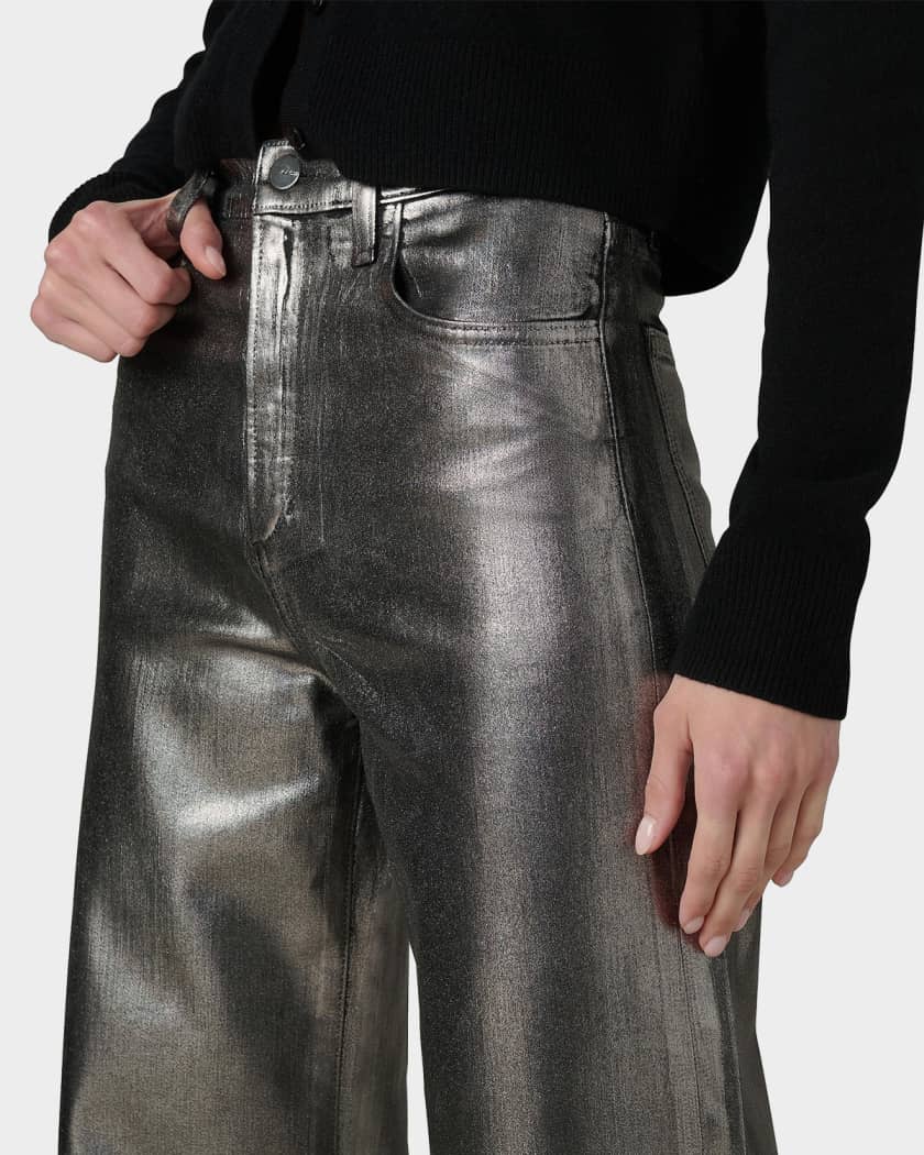 Joe's Jeans The Mia Foiled Wide-Leg Ankle Jeans | Neiman Marcus