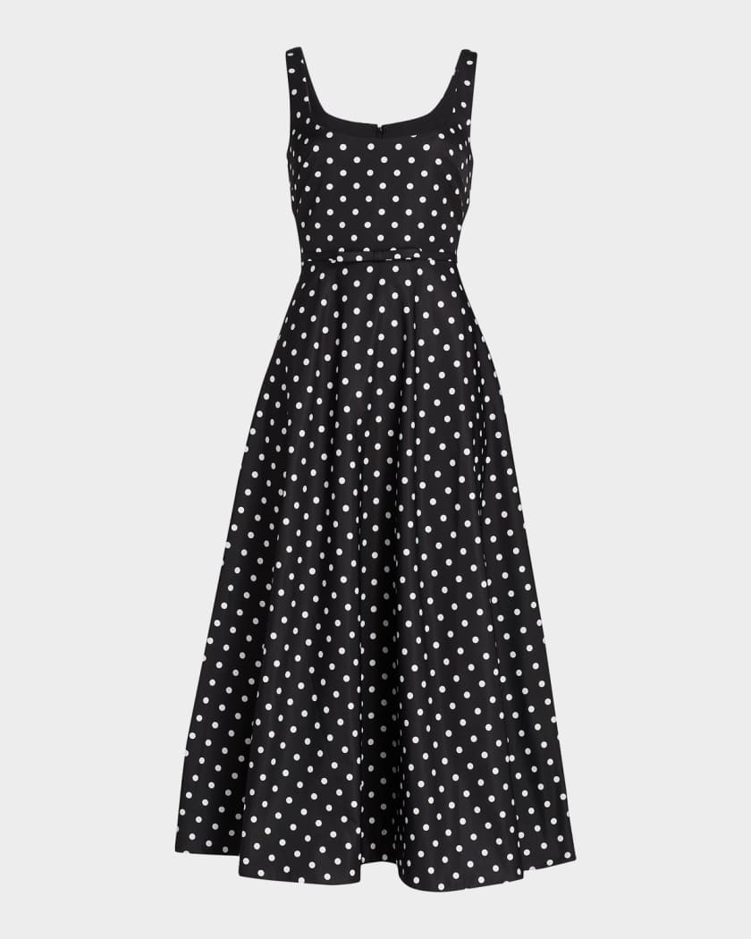 Cynthia Rowley Classic Polka Dot Midi-Dress | Neiman Marcus