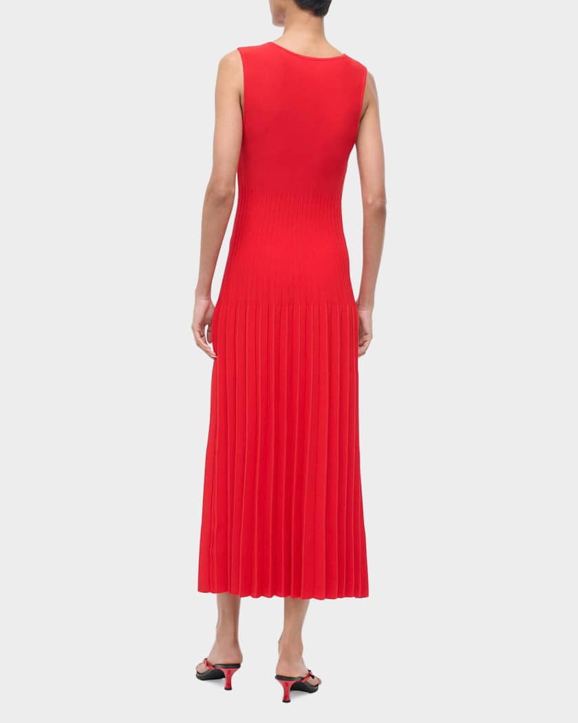 knee length dresses for ladies Staud Ellison Dress Navy
