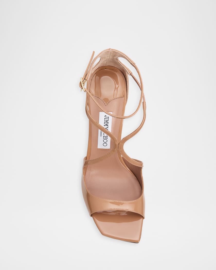 アダージョ チュチュ Jimmy Choo 95mm Azia Patent Leather Ankle-Strap Sandals | Neiman