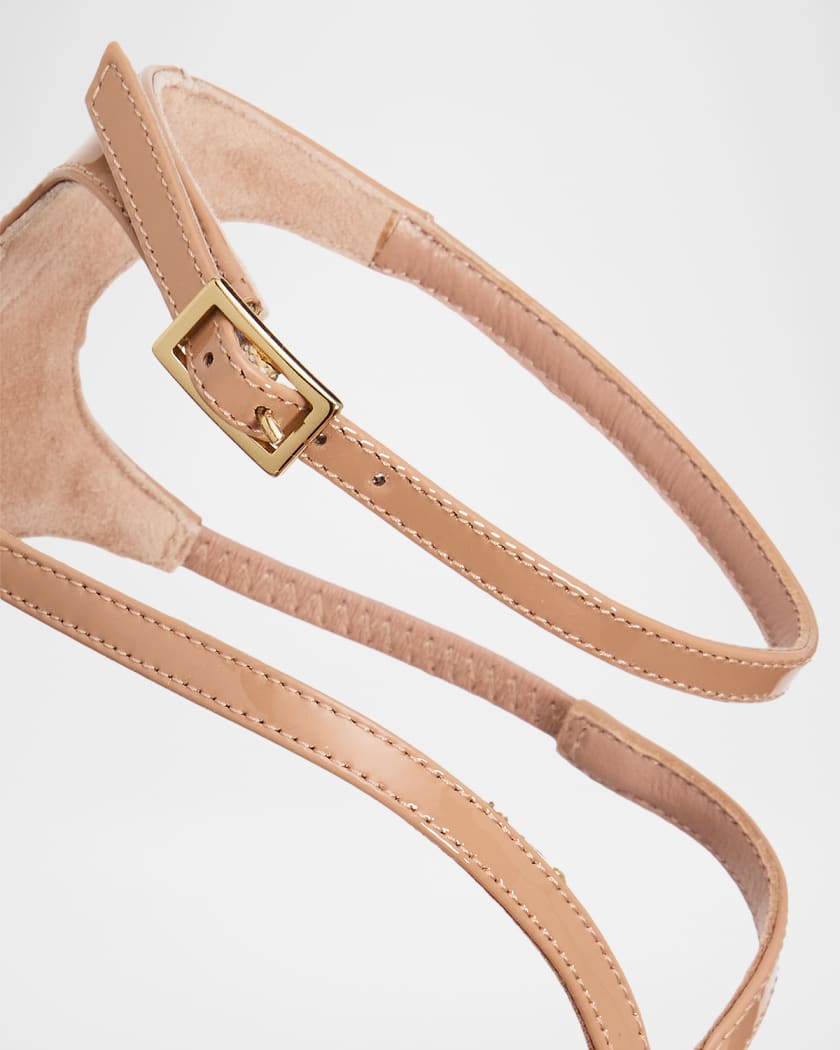 アダージョ チュチュ Jimmy Choo 95mm Azia Patent Leather Ankle-Strap Sandals | Neiman