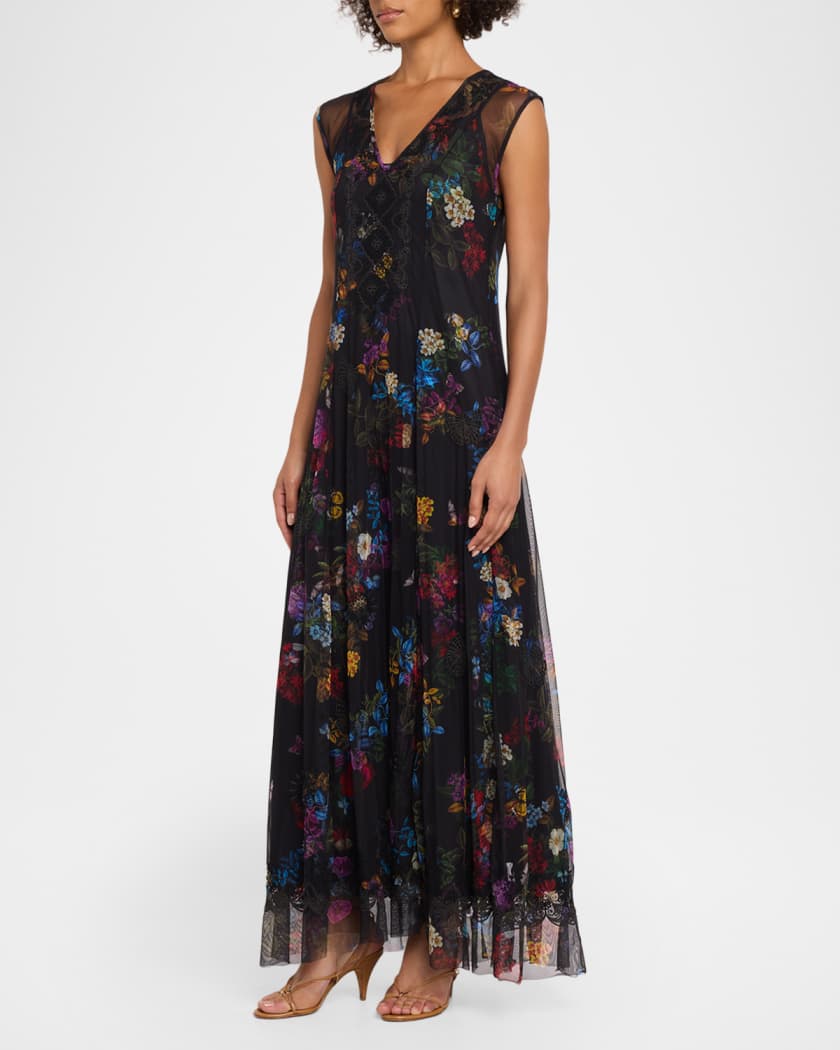chinese dress ladies Black Cheetah Beaded Maxi Dress Boho Chic
