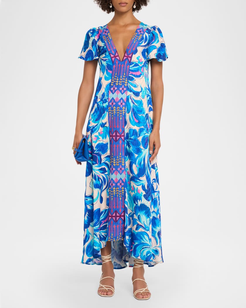 green emerald velvet dress Camellia Mandarin Collar Midi Dress main image 1