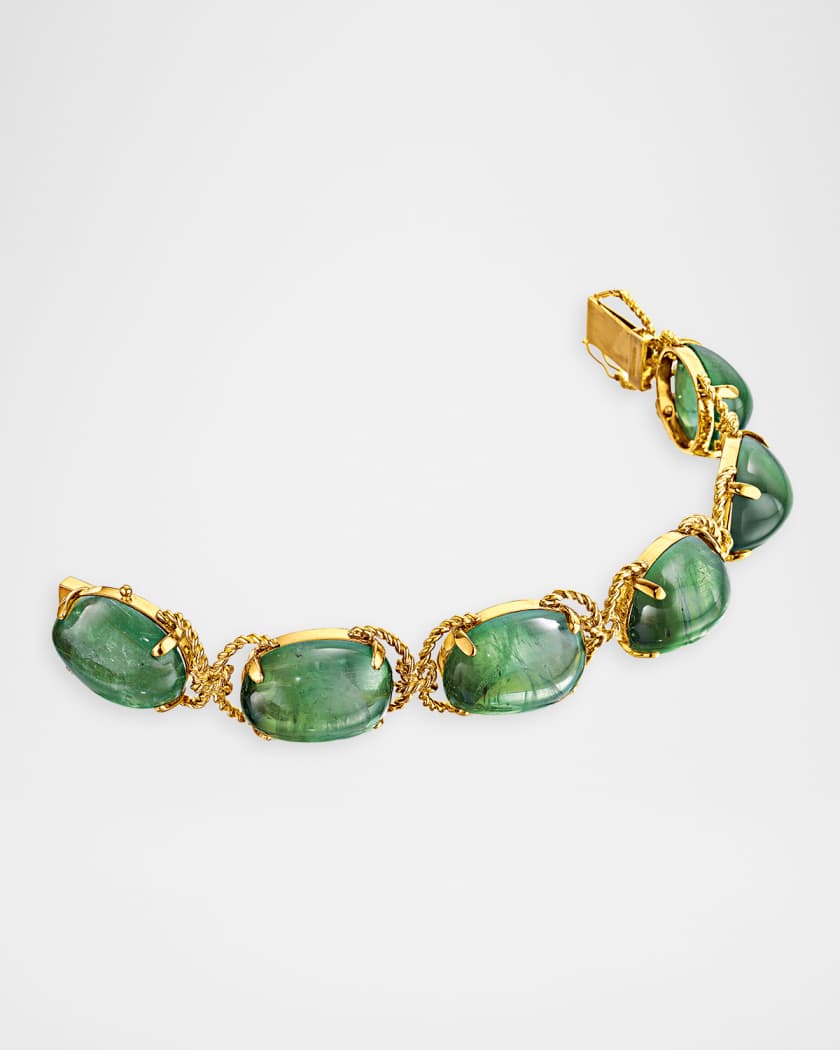 Verdura 18K Green Tourmaline Pebble Bracelet | Neiman Marcus
