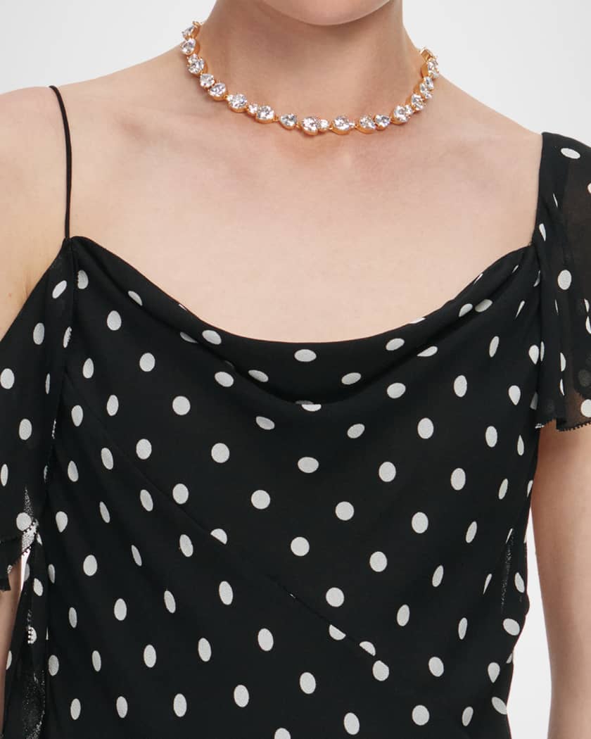 white christmas dresses Black And Gold Chiffon Maxi Dress – self-portrait-US