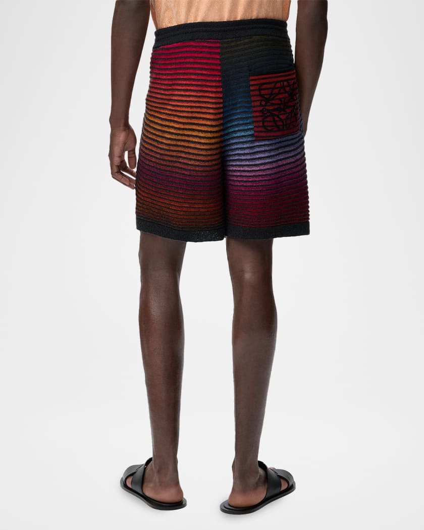 Loewe x Paula's Ibiza Men's Multi-Stripe Knit Shorts | Neiman Marcus