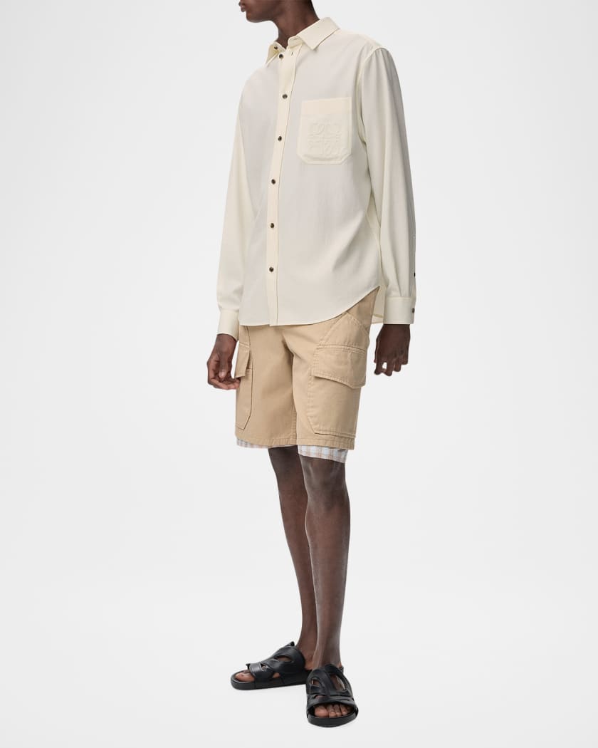 Loewe x Paula's Ibiza Men's Washed Cotton Cargo Shorts | Neiman Marcus