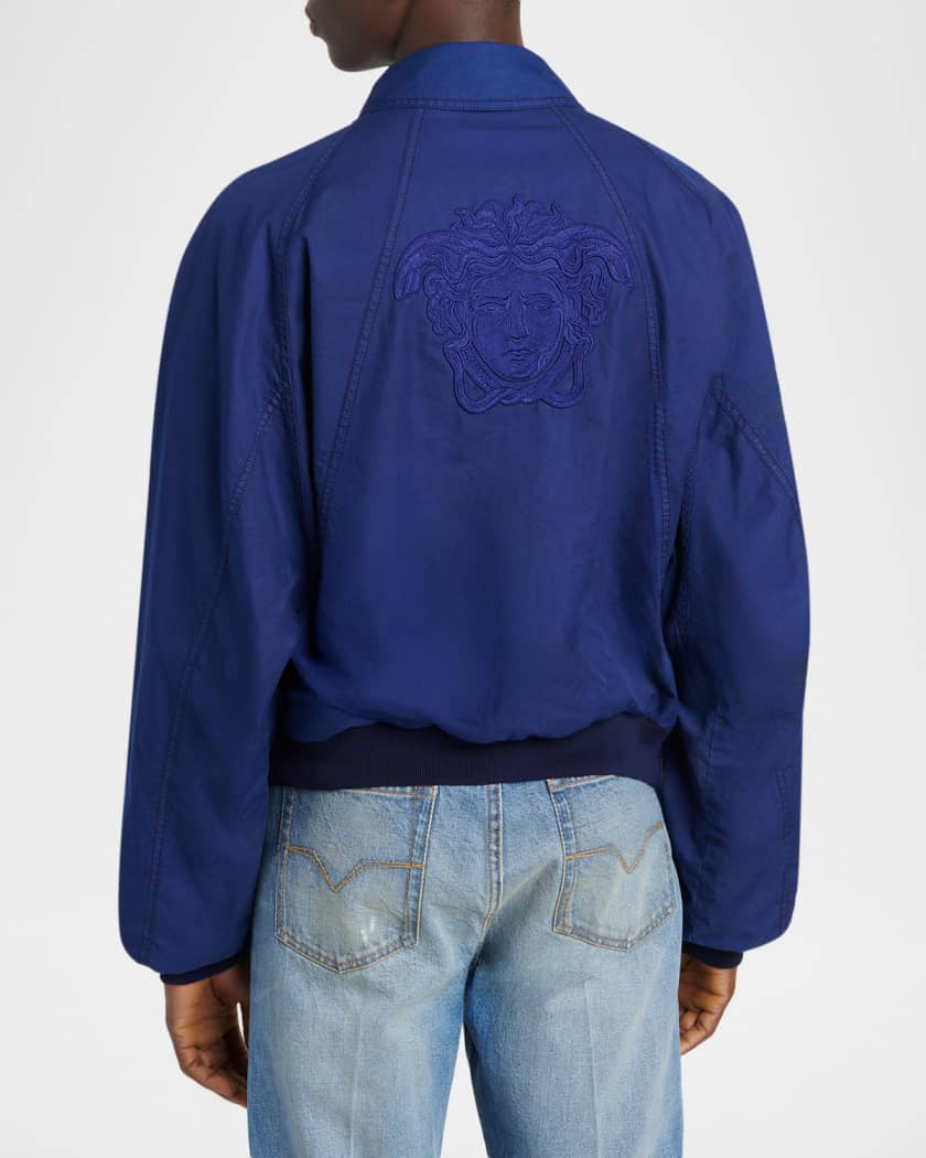 Versace Men's Overdyed Medusa Cotton Gabardine Jacket | Neiman Marcus