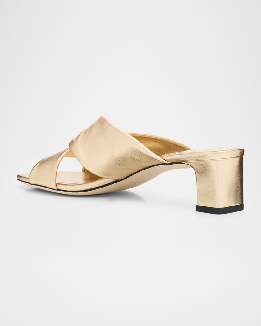 未使用　RAFFAELLE d'AMELIO シューズ 40 イタリア製　ナポリ Jimmy Choo 45mm Rafi Metallic Leather Mules | Neiman Marcus