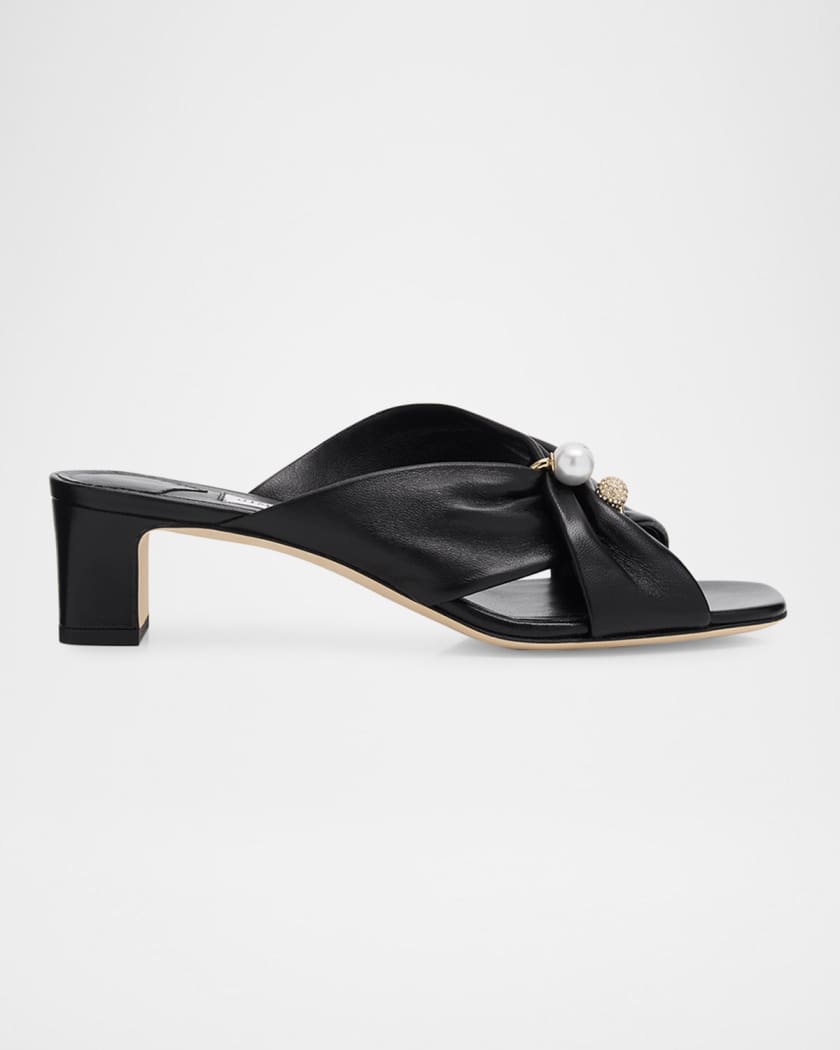 正規品JIMMY CHOO Jimmy Choo 45mm Rafi Leather Mules | Neiman Marcus