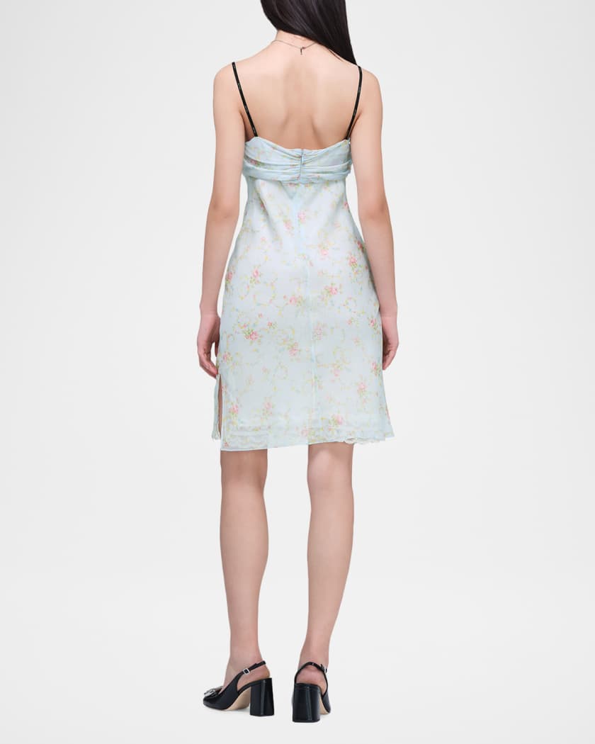 Marc Jacobs Blurred Floral Chiffon Mini Slip Dress | Neiman Marcus
