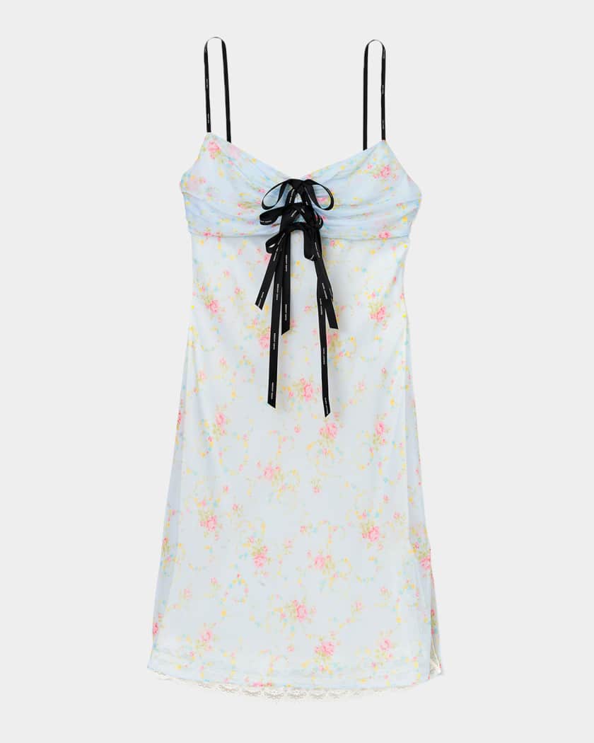 knee length dresses for ladies Pink Square Neck Floral Slip Mini Dress & Reviews - Pink - Dresses main image 0
