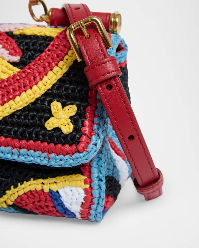 Dolce&Gabbana My Sicily Mini Floral Woven Crossbody Bag | Neiman