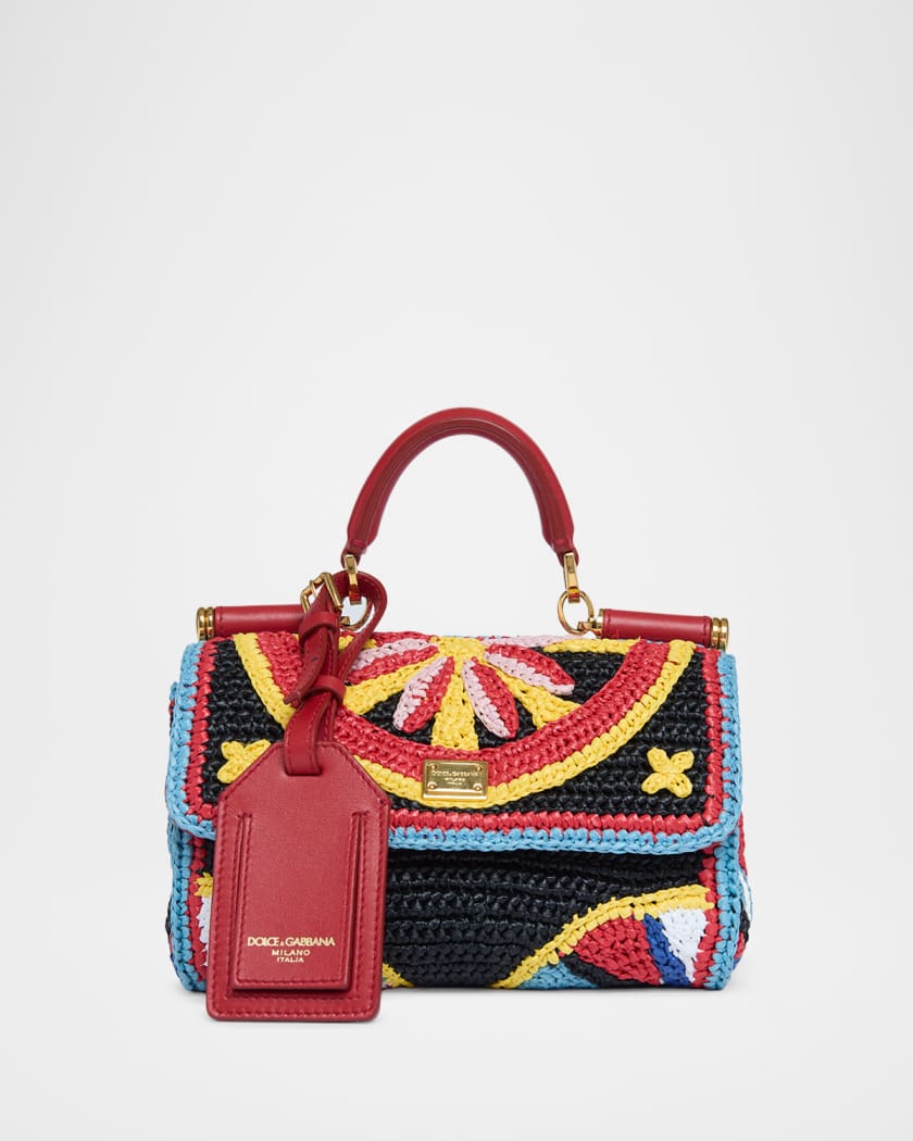 Dolce&Gabbana My Sicily Mini Floral Woven Crossbody Bag | Neiman