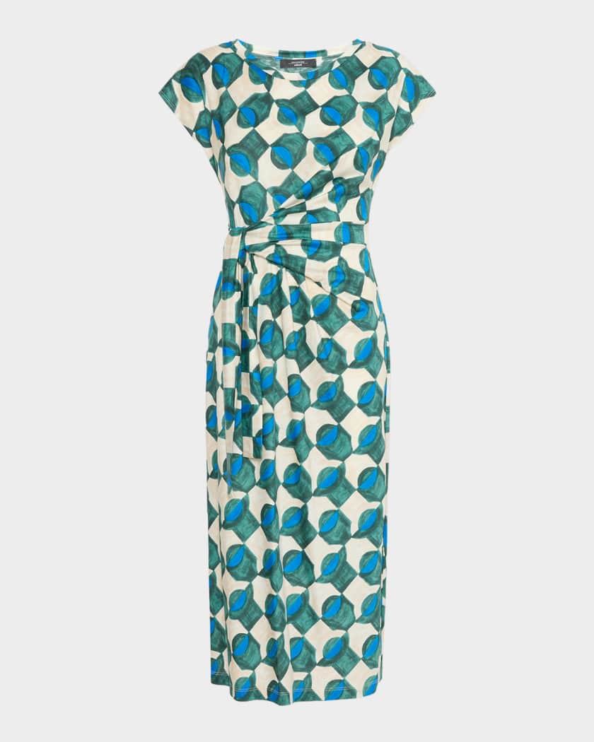 geo print midi dress Green Geo Print Midi Dress  Never Enough BOUTIQUE