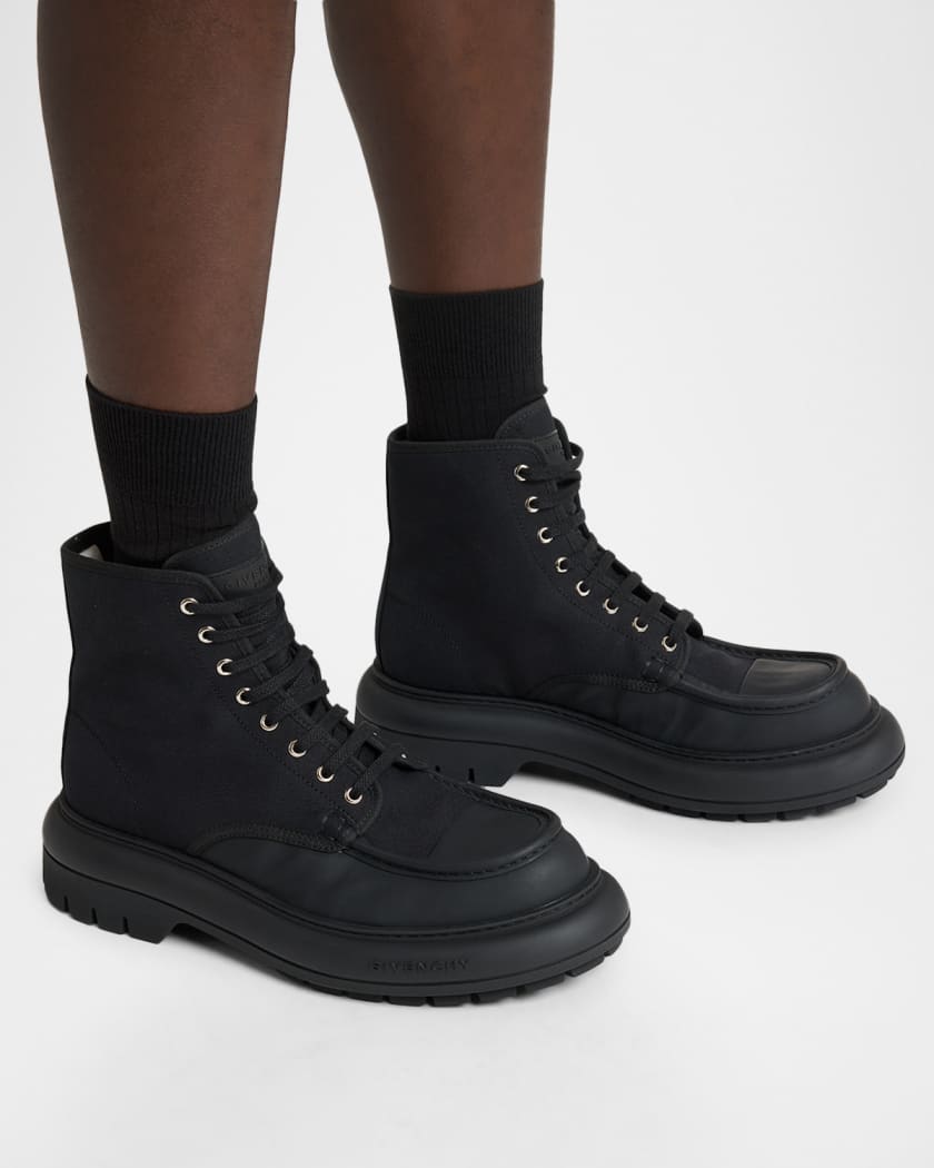 GIVENCHY*ジバンシー　厚底ブーツ　コルクソール　厚底　スタッズ　36.5 Givenchy Men's New Outdoor Canvas and Leather Lace-Up Boots