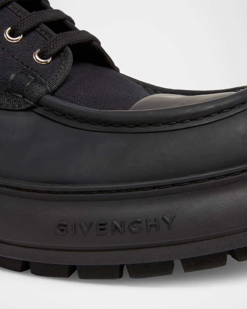 Givenchy Men's New Outdoor Canvas and Leather Lace-Up Boots