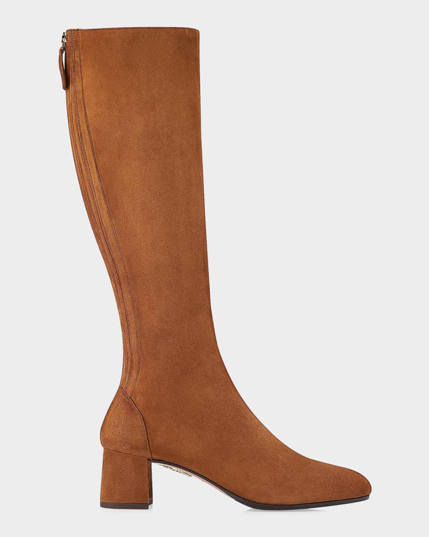 Aquazzura Saint Honore Suede Mid-Calf Boots | Neiman Marcus